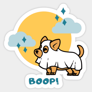 Boo Boop Halloween Ghost Dog Sticker